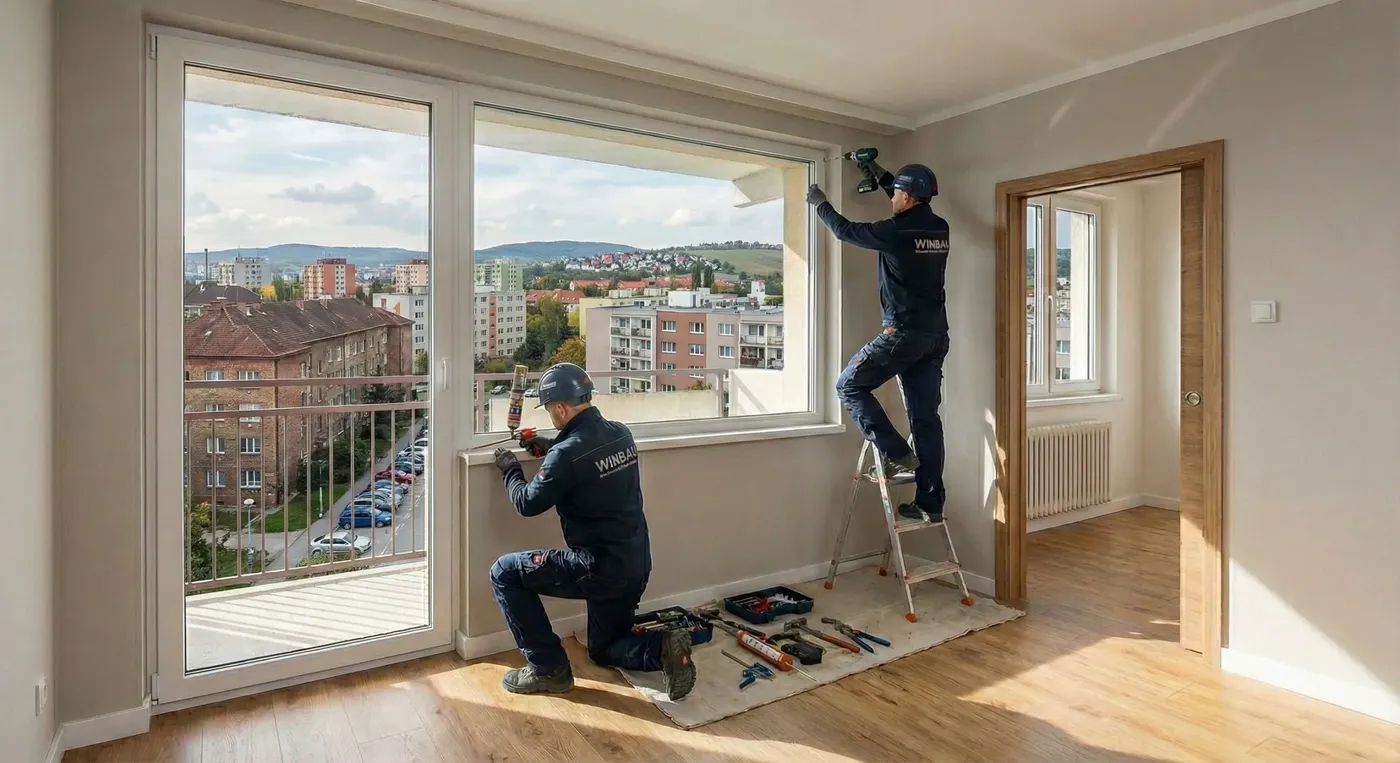 Montážny tím WINBAU pri odbornej montáži plastového okna