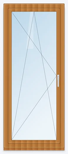 Skladové plastové balkónové dvere SK-09, 970 × 2330 mm, zlatý dub – pohľad zvnútra